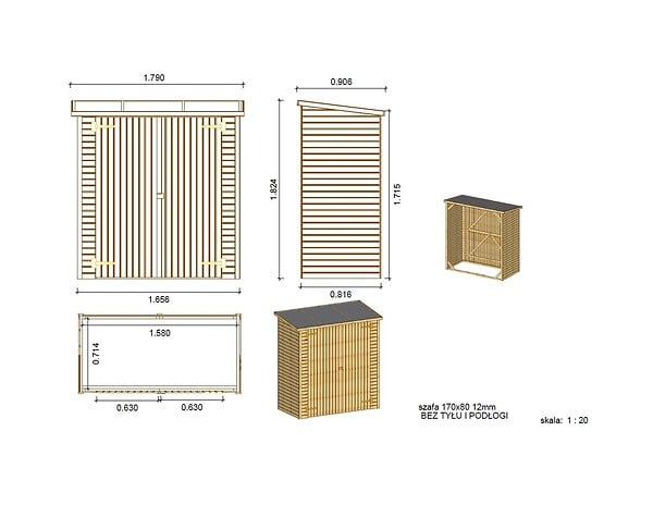 ALTANKA - Armoire de jardin à outils 1.66x0.82 m H.1.86 - DOM85 - large