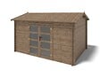 ALTANKA - Abri de jardin en bois - 12m2 - 4x3m - Traité - Ep. 28mm - Couleur: marron - DOM677 - vignette