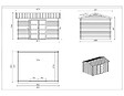ALTANKA - Abri de jardin en bois - 12m2 - 4x3m - Traité - Ep. 28mm - Couleur: marron - DOM677 - vignette