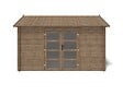 ALTANKA - Abri de jardin en bois - 12m2 - 4x3m - Traité - Ep. 28mm - Couleur: marron - DOM677 - vignette