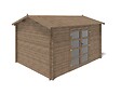 ALTANKA - Abri de jardin en bois - 12m2 - 4x3m - Traité - Ep. 28mm - Couleur: marron - DOM677 - vignette