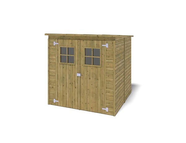 ALTANKA - Abri de jardin en bois 3.42 m2 - 1.9x1.8 m - traité - Couleur: vert - DOM10 - large