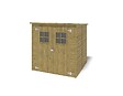 ALTANKA - Abri de jardin en bois 3.42 m2 - 1.9x1.8 m - traité - Couleur: vert - DOM10 - vignette