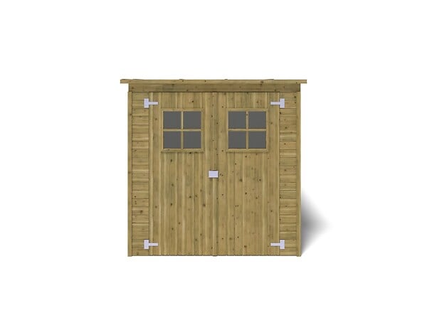 ALTANKA - Abri de jardin en bois 3.42 m2 - 1.9x1.8 m - traité - Couleur: vert - DOM10 - large