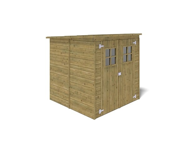 ALTANKA - Abri de jardin en bois 3.42 m2 - 1.9x1.8 m - traité - Couleur: vert - DOM10 - large