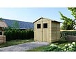 ALTANKA - Abri de jardin en bois 3.46 m2 - 1.9x1.82 m - traité - Couleur: vert - DOM218 - vignette