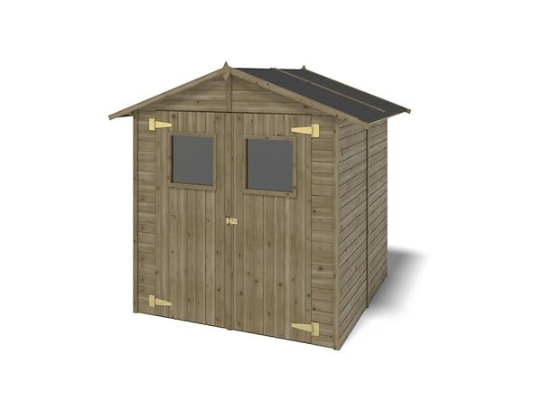 ALTANKA - Abri de jardin en bois 3.46 m2 - 1.9x1.82 m - traité - Couleur: vert - DOM218 - large