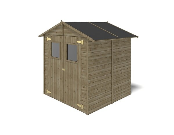 ALTANKA - Abri de jardin en bois 3.46 m2 - 1.9x1.82 m - traité - Couleur: vert - DOM218 - large