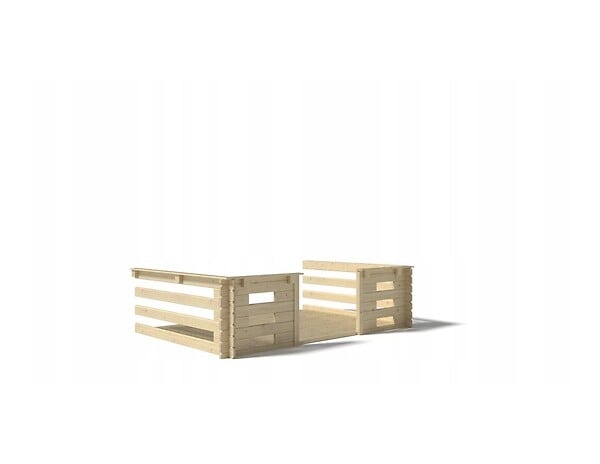 ALTANKA - Terrasse en bois avec balustrade pour abri en bois - 9m2 - 3m x 3m - couleur: naturel - DOM395 - large