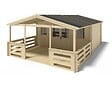 ALTANKA - Terrasse en bois avec balustrade pour abri en bois - 15m2 - 5m x 3m - couleur: naturel - DOM616 - vignette