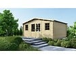 ALTANKA - Abri de jardin en bois - 21.42m2 - 5.1x4.2m - Ep. 34mm - Couleur: naturel - DOM746 - vignette