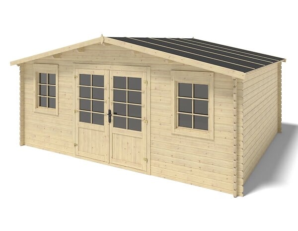 ALTANKA - Abri de jardin en bois - 21.42m2 - 5.1x4.2m - Ep. 34mm - Couleur: naturel - DOM746 - large