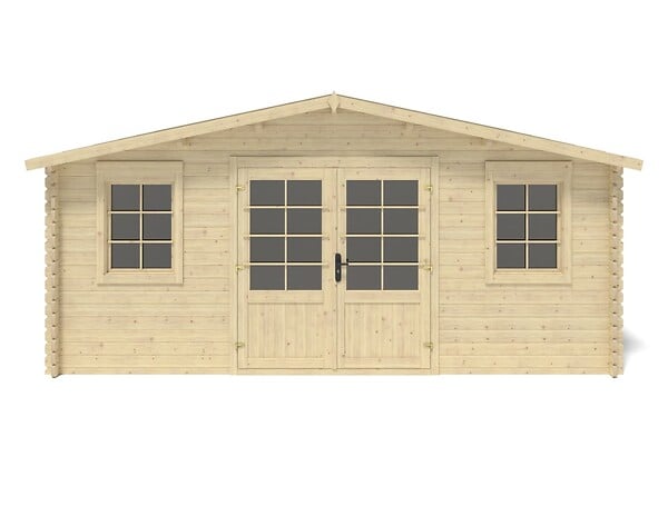 ALTANKA - Abri de jardin en bois - 21.42m2 - 5.1x4.2m - Ep. 34mm - Couleur: naturel - DOM746 - large