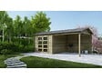 ALTANKA - Abri de jardin en bois - 17.4m2 - 5.79x3m - Traité - Ep. 28mm - Couleur: vert - DOM718 - vignette