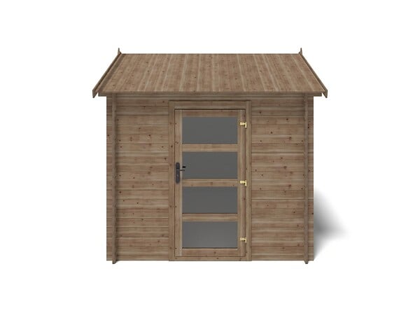 ALTANKA - Abri de jardin en bois - 7.5m2 - 2.5x3m - Traité - Ep. 28mm - Couleur: marron - DOM675 - large