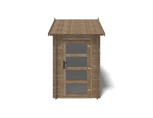 ALTANKA - Abri de jardin en bois - 4.5m2 - 1.5x3m - Traité - Ep. 28mm - Couleur: marron - DOM673 - large