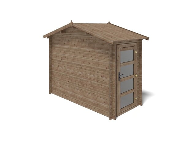 ALTANKA - Abri de jardin en bois - 4.5m2 - 1.5x3m - Traité - Ep. 28mm - Couleur: marron - DOM673 - large