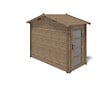 ALTANKA - Abri de jardin en bois - 4.5m2 - 1.5x3m - Traité - Ep. 28mm - Couleur: marron - DOM673 - vignette