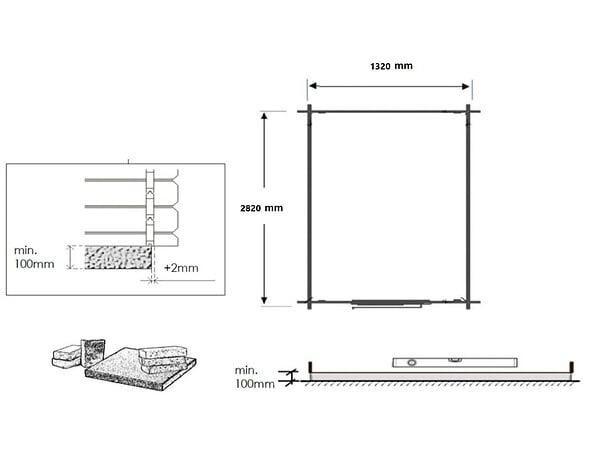 ALTANKA - Abri de jardin en bois - 1.5x3 m avec extension de 4x2.76 m - 15.56 m²- Traité - DOM673+DOS194 - large