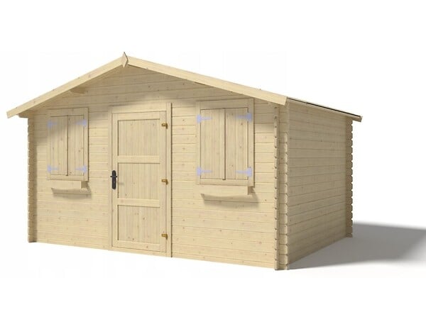ALTANKA - Abri de jardin en bois - 12m2 - 4x3m - Ep. 28mm - Couleur: naturel - DOM337 - large