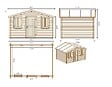 ALTANKA - Abri de jardin en bois - 12m2 - 4x3m - Ep. 28mm - Couleur: naturel - DOM337 - vignette