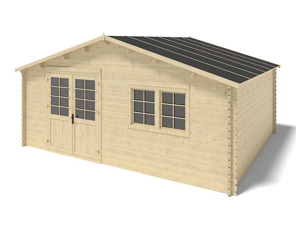 ALTANKA - Abri de jardin en bois - 30m2 - 6x5m - Ep. 40mm - Couleur: naturel - DOM747 - large