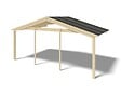 ALTANKA - Avant-toit en bois 6x3m pour le chalet de jardin 6m, couleur naturel - DOM556 - vignette