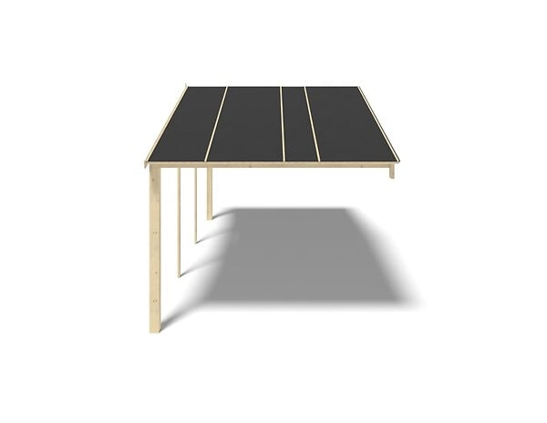 ALTANKA - Avant-toit en bois 6x3m pour le chalet de jardin 6m, couleur naturel - DOM556 - large