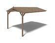 ALTANKA - Avant-toit en bois 4x2.76m pour le chalet de jardin 4m, traité, marron - DOS194 - vignette