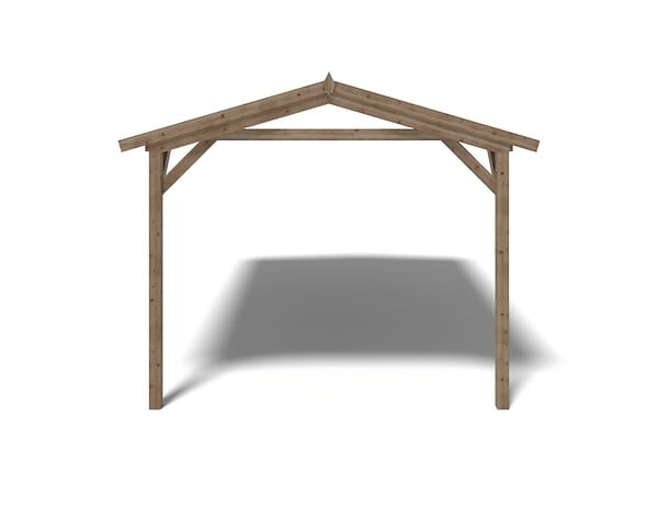 ALTANKA - Avant-toit en bois 4x2.76m pour le chalet de jardin 4m, traité, marron - DOS194 - large
