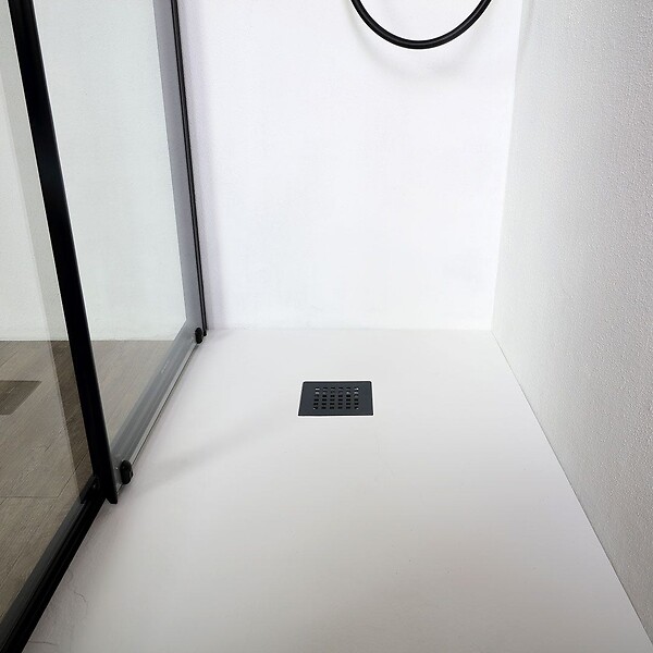 KIAMAMI VALENTINA - Porte De Douche Niche 150 Cm Noir Mat Coulissant | City - large