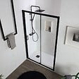 KIAMAMI VALENTINA - Porte De Douche En Niche Coulissante Noir Mat 110 Cm | City - vignette