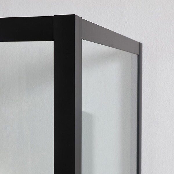 KIAMAMI VALENTINA - Porte De Douche Niche 130 Cm + Côté Fixe 80 Cm H: 190 Cm Avec Cadre Noir Mat | City - large