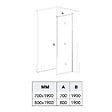 KIAMAMI VALENTINA - Porte De Douche Niche Noir Mat Avec 1 Porte Fixe Et 1 Porte Coulissante De 100 Cm + Paroi Fixe L: 80 Cm H: 190 Cm Verre Transparent | City - vignette