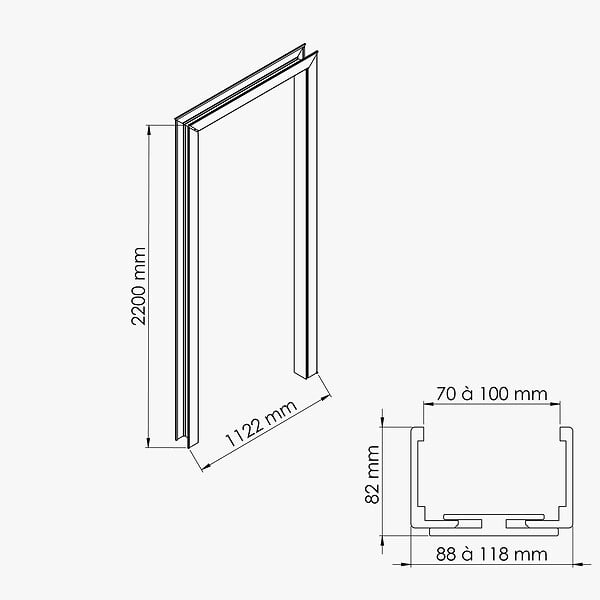 COULICOOL - Habillage de Cloison 1 m - Noir - large