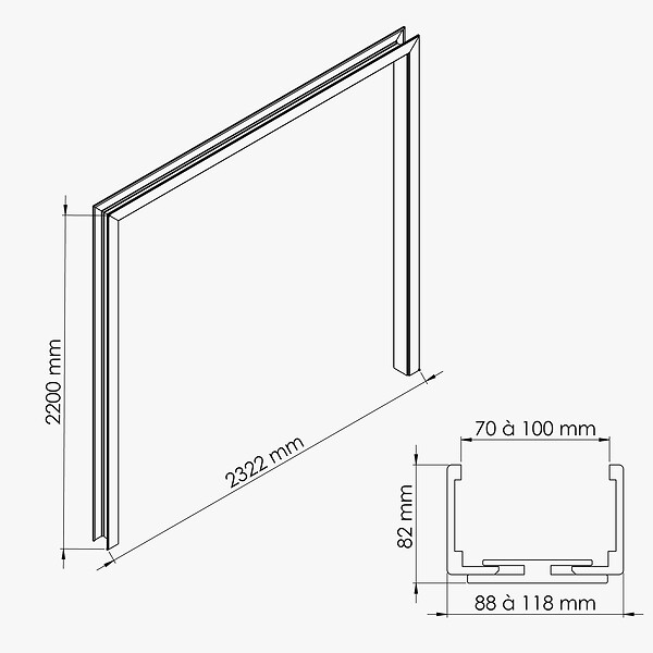 COULICOOL - Habillage de Cloison 2.20 m - Noir - large