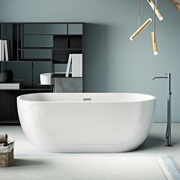 STANO - Baignoire îlot design ovale BOSTON blanche 180 cm - large