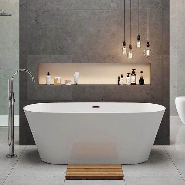 STANO - Baignoire îlot design ovale FINDLAY blanche 149 cm - large