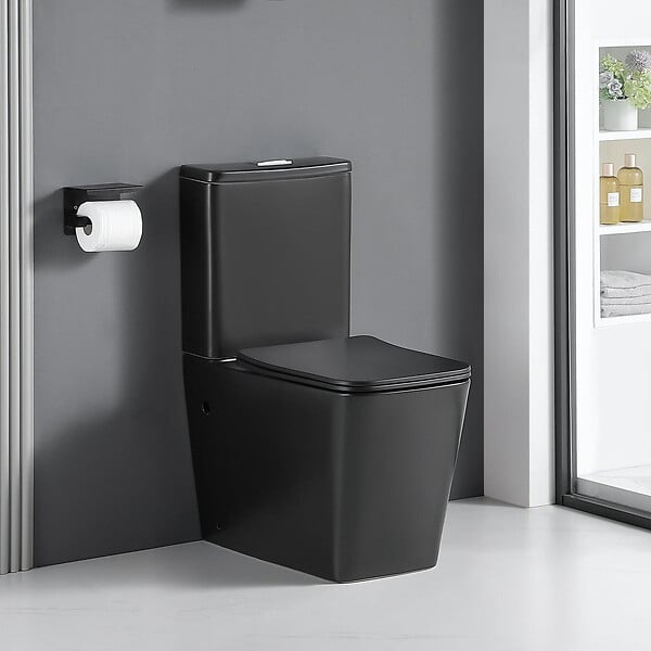 STANO - Toilette WC à poser BRAGADO en céramique noir mat - large