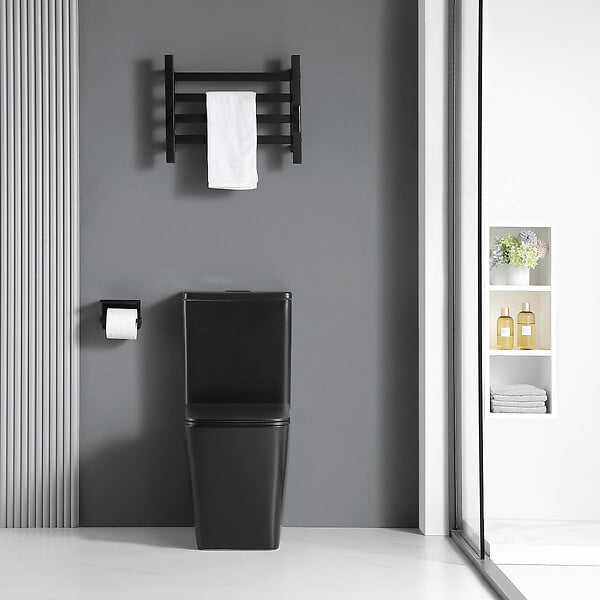 STANO - Toilette WC à poser BRAGADO en céramique noir mat - large