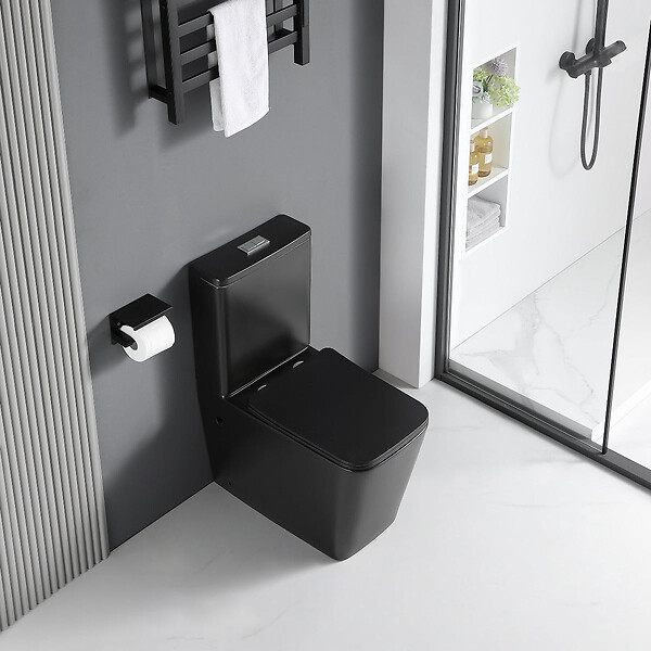STANO - Toilette WC à poser BRAGADO en céramique noir mat - large