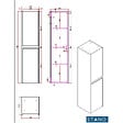 STANO - Grande armoire de rangement FORTINA hauteur 120 cm blanc 30 cm - vignette