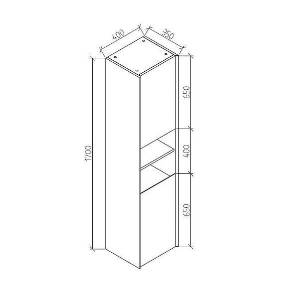 STANO - Grande armoire de rangement PALIO hauteur 170 cm blanc mat 40 cm - large