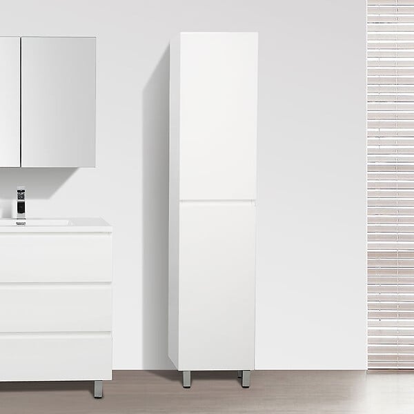 STANO - Grande armoire de rangement VERONA hauteur 176 cm blanc laqué 40 cm - large
