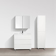 STANO - Grande armoire de rangement VERONA hauteur 176 cm blanc laqué 40 cm - vignette