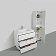 STANO - Grande armoire de rangement VERONA hauteur 176 cm blanc laqué 40 cm - vignette