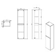STANO - Grande armoire de rangement VERONA hauteur 176 cm blanc laqué 40 cm - vignette