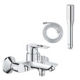 GROHE - Pack mitigeur mécanique bain douche Start Loop + Douchette 1 jet Vitalio Get Stick et flexible - vignette