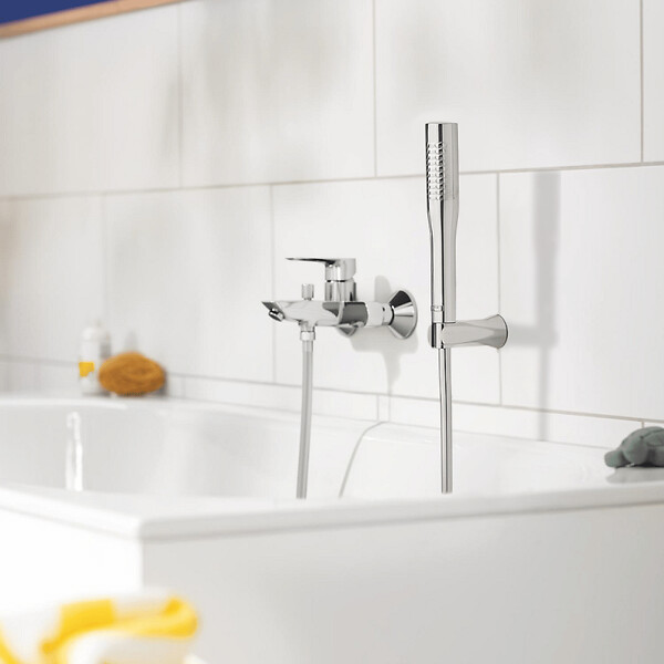 GROHE - Pack mitigeur mécanique bain douche Start Loop + Douchette 1 jet Vitalio Get Stick et flexible - large