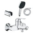 GROHE - Pack mitigeur mécanique Swift + Douchette 2 jets Vitalio Comfort 110 + Flexible1750 mm et support - vignette
